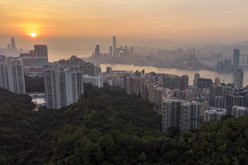 Sunset from Braemer Hill in Hong Kong