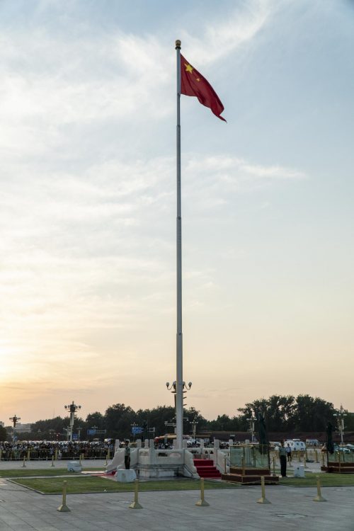 Flagge auf dem Tiananmen Platz